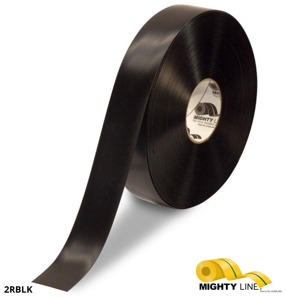 Mighty Line 2" BLACK Solid Color Tape - 100' Roll