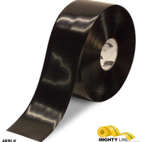 Mighty Line 4" BLACK Solid Color Tape - 100' Roll