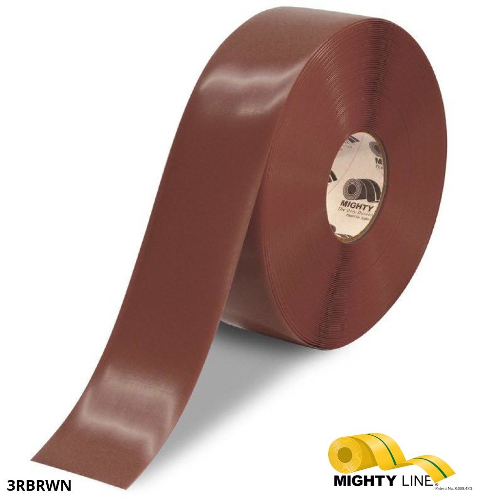 Mighty Line 3" BROWN Solid Color Tape - 100' Roll
