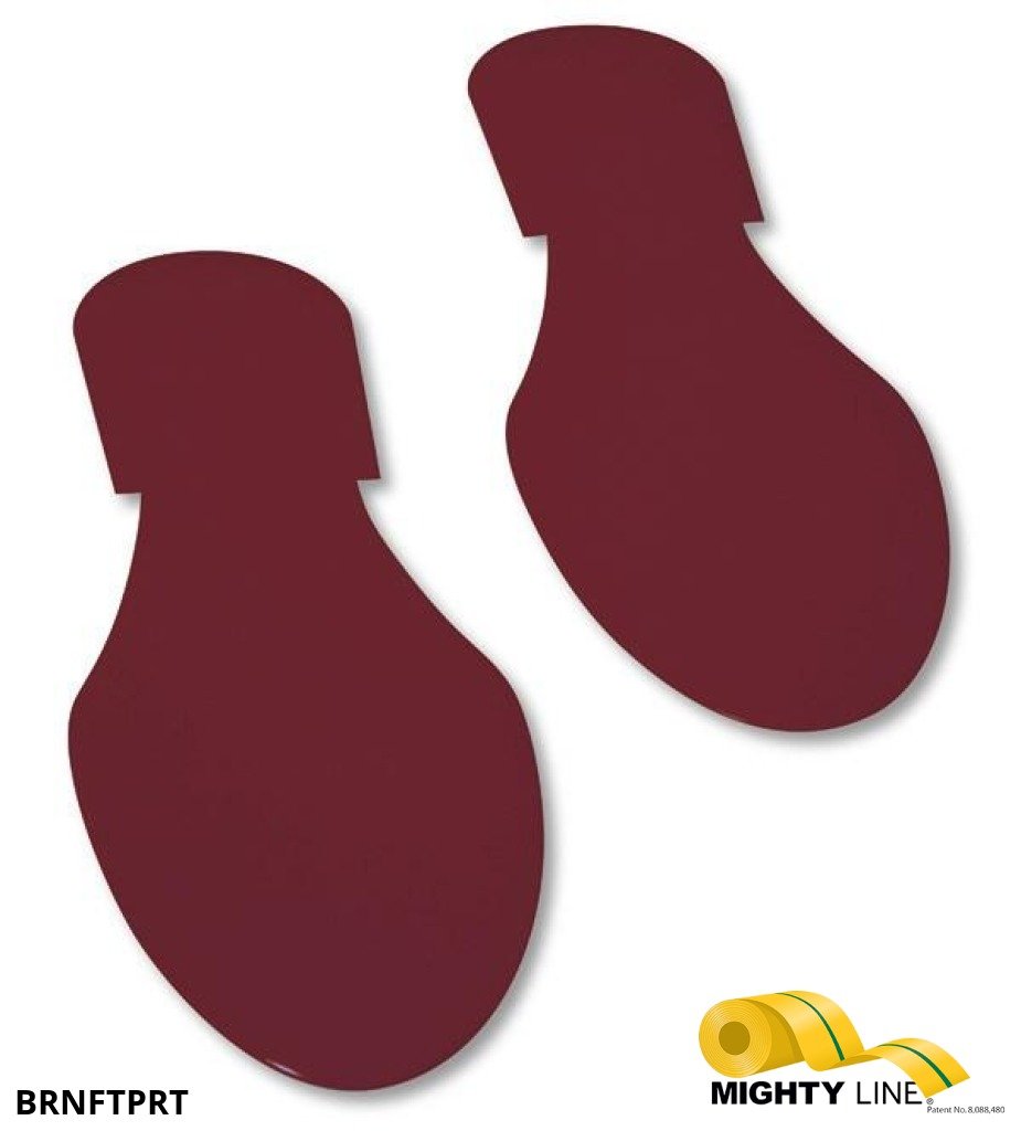 Mighty Line Solid Colored BROWN Footprint - Pack of 50