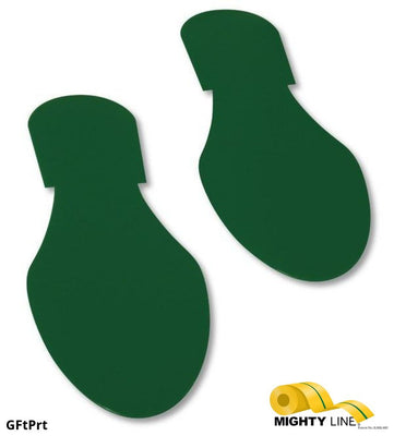 Mighty Line Solid Colored GREEN Footprint - Pack of 50