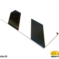Mighty Line, White and Black Hazard, 4" by 10" Segments, Peel and Stick 10" Strips