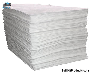 Oil Only Spill Pads - Melt Blown White Heavy Pad 15" x 18" Pk of 100