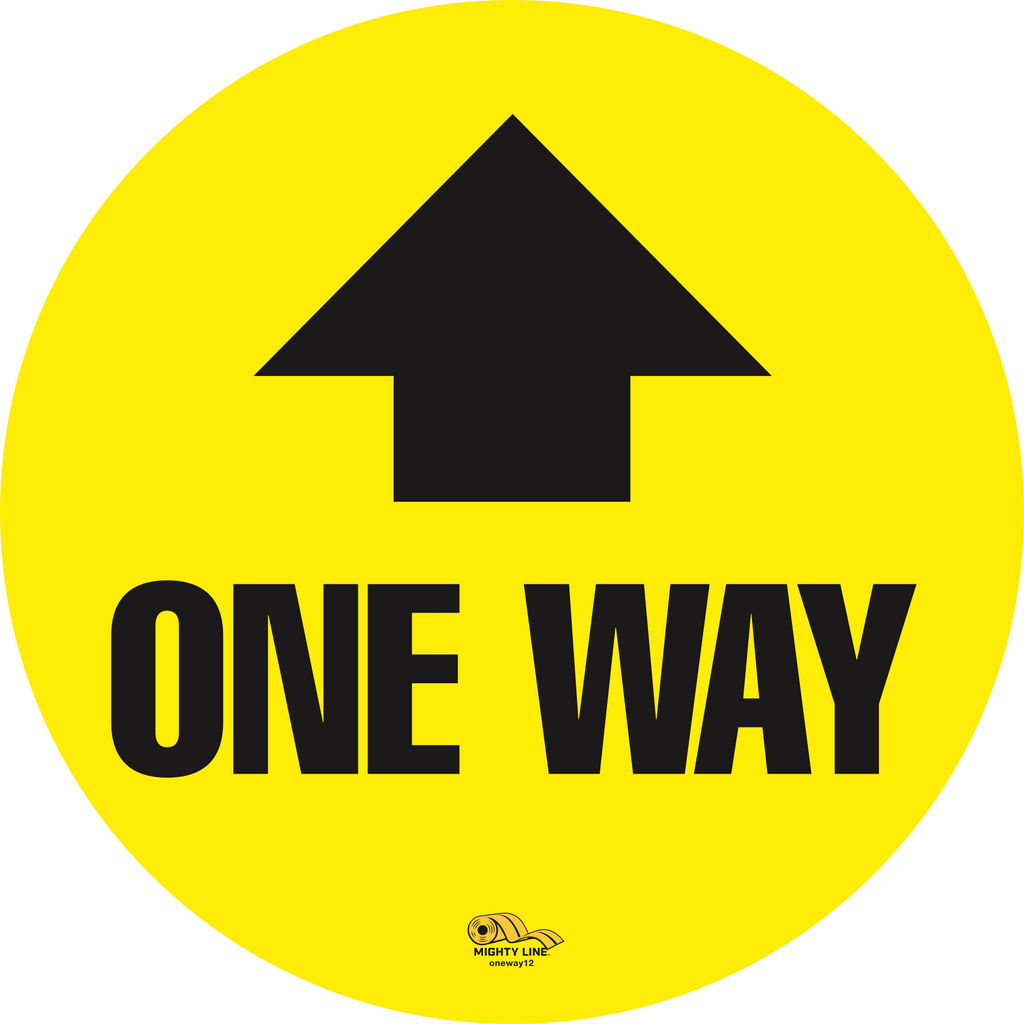 16" One Way Floor Sign, Yellow