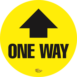 16" One Way Floor Sign, Yellow