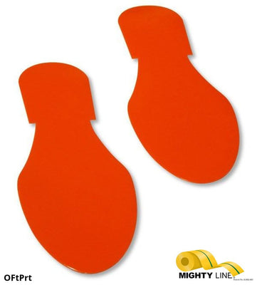 Mighty Line Solid Colored ORANGE Footprint - Pack of 50