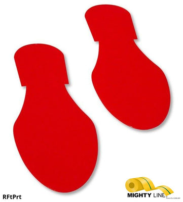 Mighty Line Solid Colored RED Footprint - Pack of 50