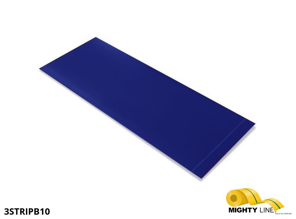 Mighty Line, Blue, 3" by 10" Segments, Peel and Stick 10" Strips