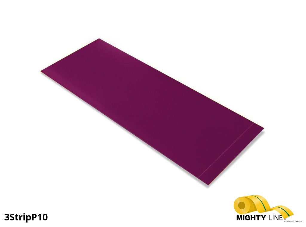 Mighty Line, Purple, 3" by 10" Segments, Peel and Stick 10" Strips