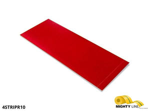 Mighty Line, Red, 4" by 10" Segments, Peel and Stick 10" Strips