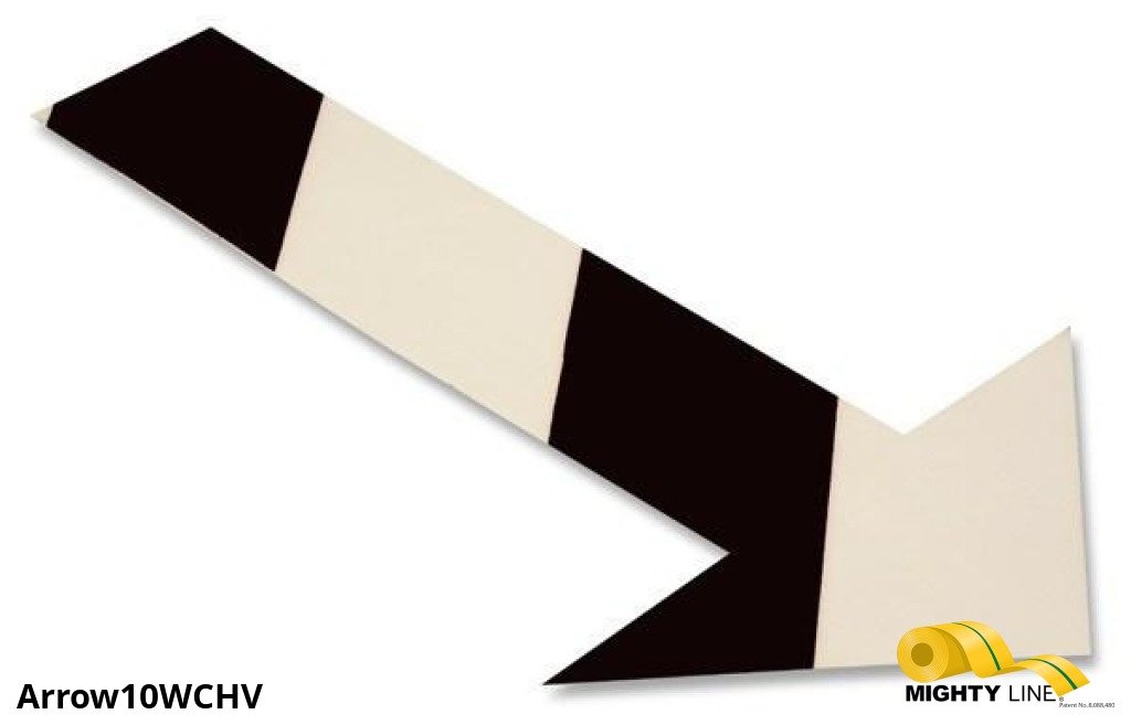 Mighty Line, White and Black Chevron, Arrow, 10" by 6", pack of 50