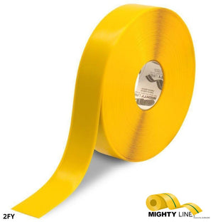 Mighty Line 2" YELLOW Solid Color Freezer Tape - 100' Roll